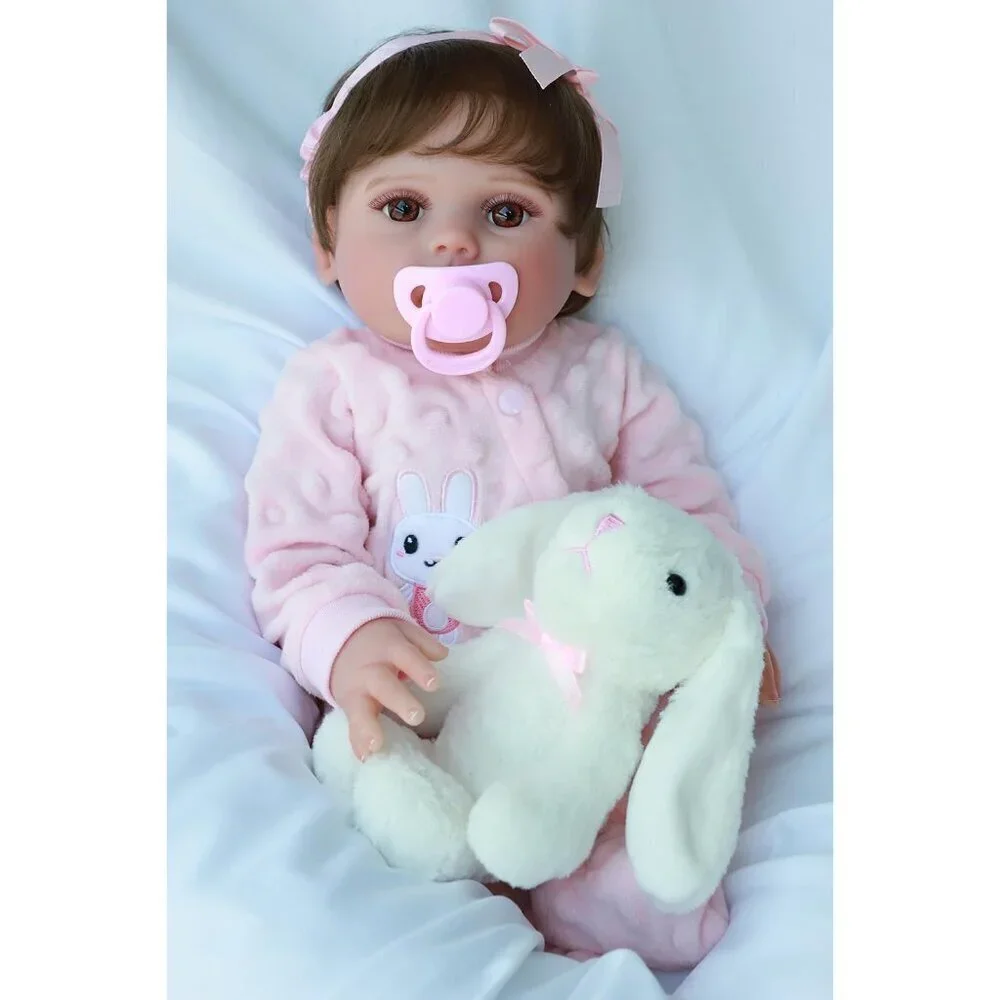🆕18 inch Full Body Vinyl Baby Dolls Weighted Toddler with Hair Realistic Reborn